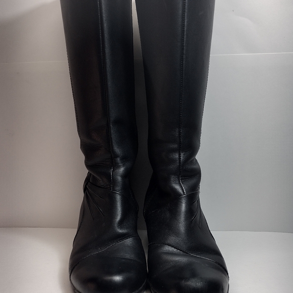 Clarks Wish Excite Leather Knee High Riding Boots l Black Heel Boots l Size 8 M - Picture 3 of 11